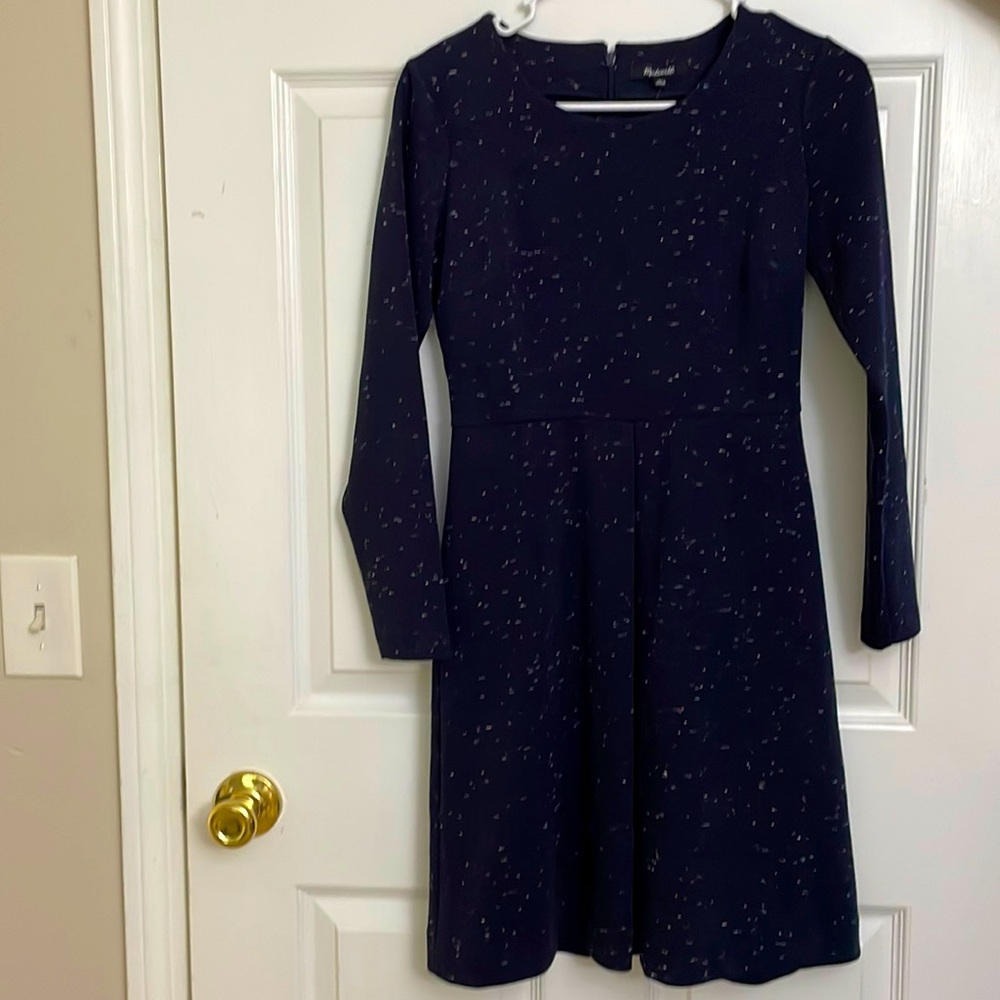 Madewell navy long sleeve dress